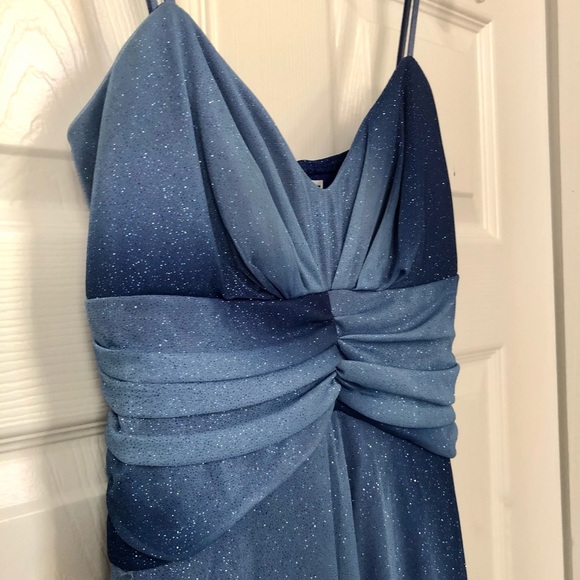 Ruby Rox Ombré Blue Sparkly Prom Dress - Picture 10 of 16